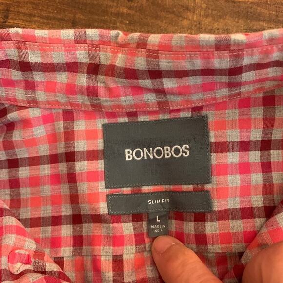 BONOBOS Men’s Slim Fit Long Sleeve Casual Button Down Shirt / Size: Large - Picture 7 of 12